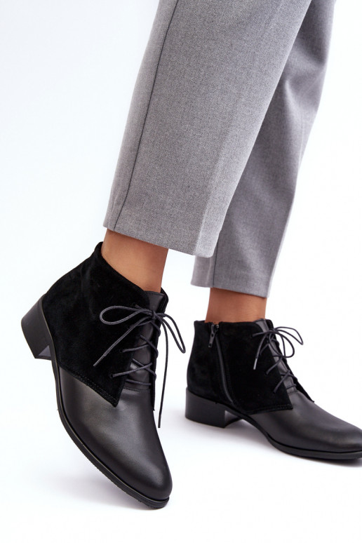 Stylish Women's Lace-up Boots Black Kefora