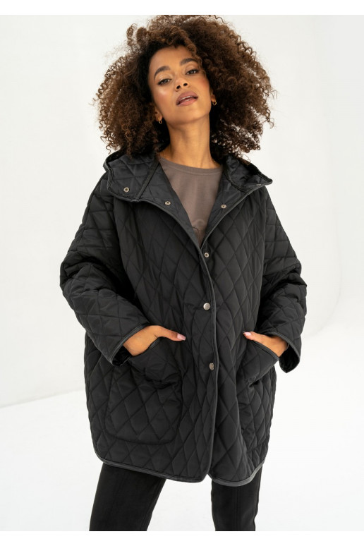 Madden - Black quilted oversized jacket