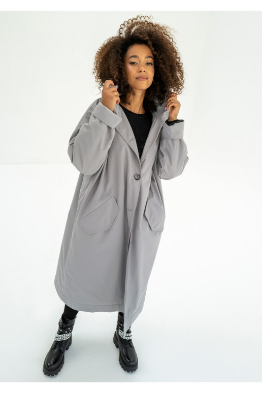 Cami - Grey waterproof oversized coat