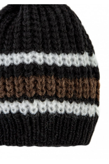 Black striped winter hat 2