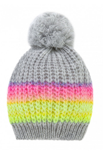 Grey striped winter hat