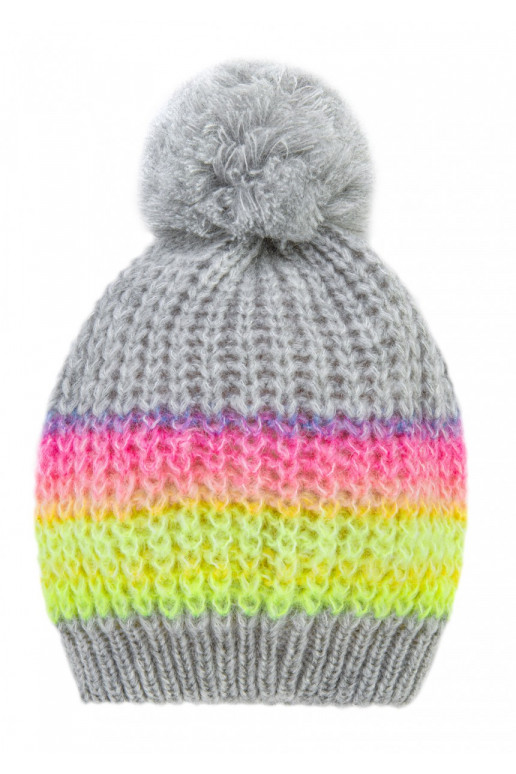 Grey striped winter hat