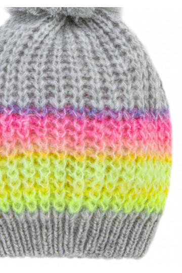 Grey striped winter hat 2