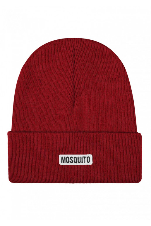 Buff - Cherry red knitted beanie