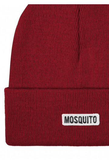 Buff - Cherry red knitted beanie 2