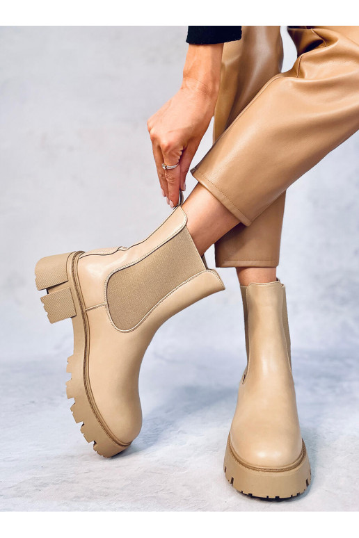 Women's shoes with heel RUMER khaki colors