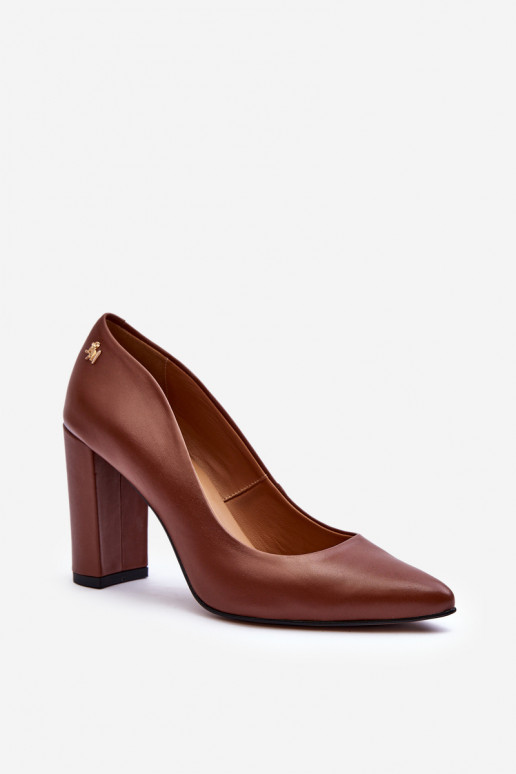 Leather Heels on a Stiletto Laura Messi 2624/237 Brown