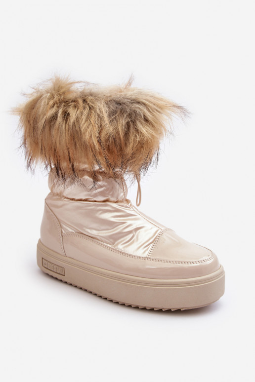 Women's Snow Boots with Fur Black Big Star MM274379