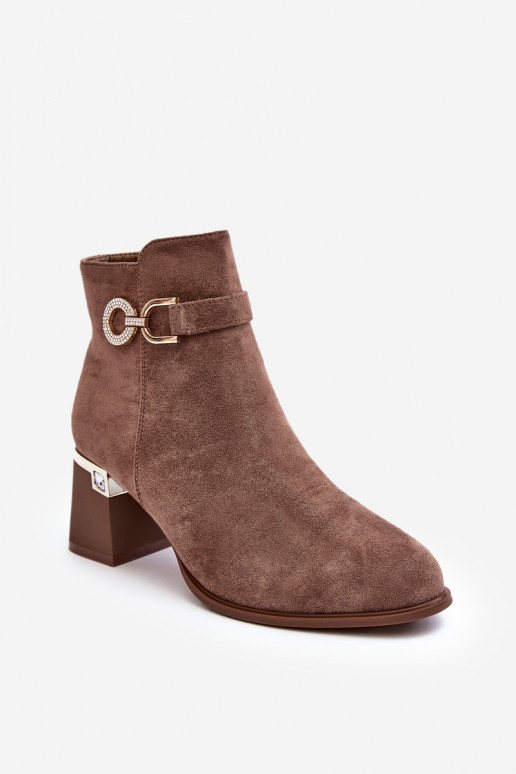Stylish Women's Suede Boots Brown Nola