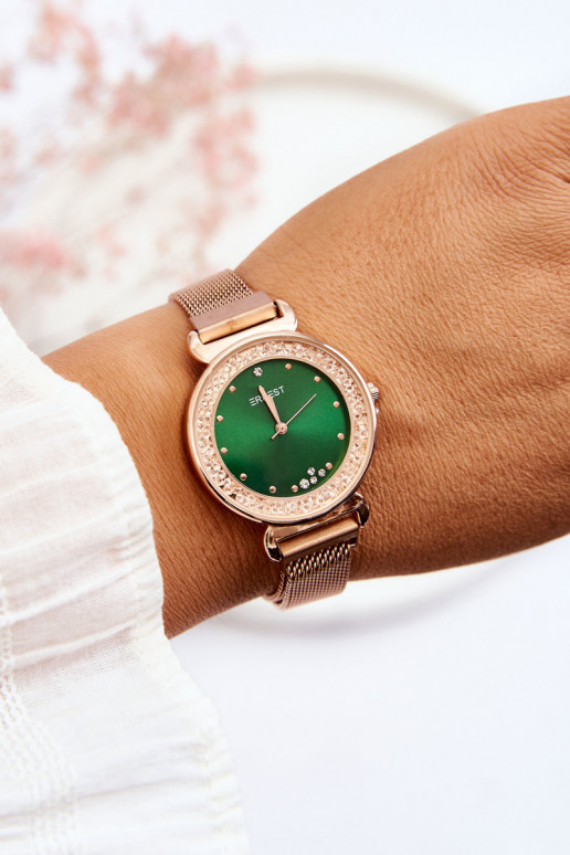 Women's With Green Shield Watch ERNEST Rose Gold