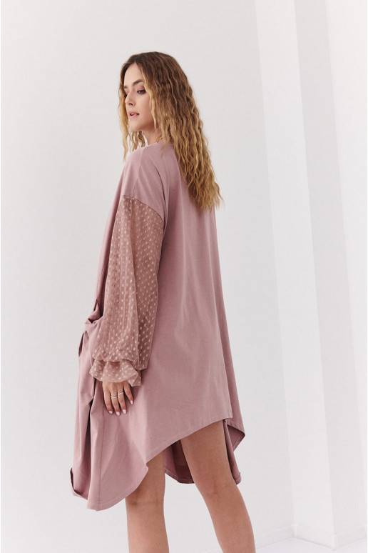 Asymmetrical dress oversize  cappuccino color FK615 Asymmetrical dress oversize  cappuccino color FK615