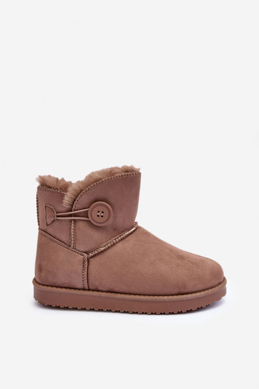 Women's Padded Snow Boots With Embellishment Dark Beige Siriol