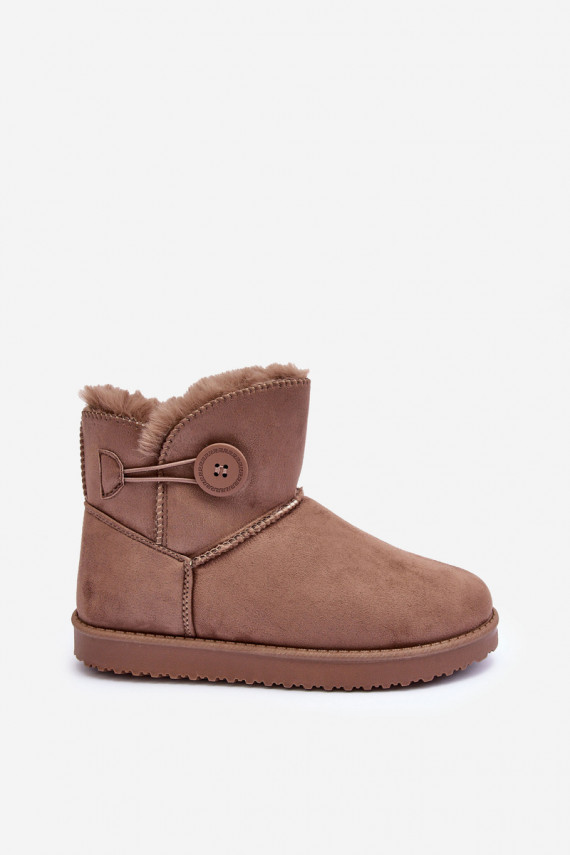 Women's Padded Snow Boots With Embellishment Dark Beige Siriol