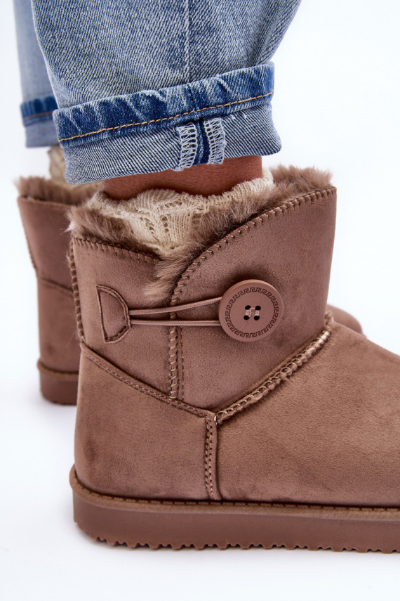 Women's Padded Snow Boots With Embellishment Dark Beige Siriol