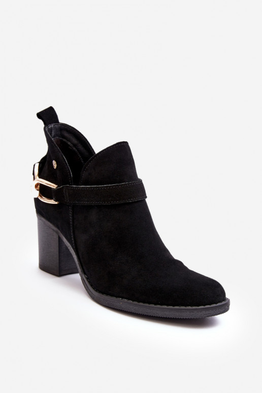 Women's Suede Boots On Heel Maciejka 06247-01 Black