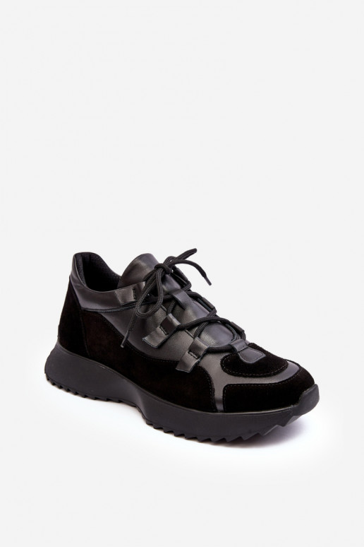 Women's Leather Sports Shoes M01/2 Zazoo Black