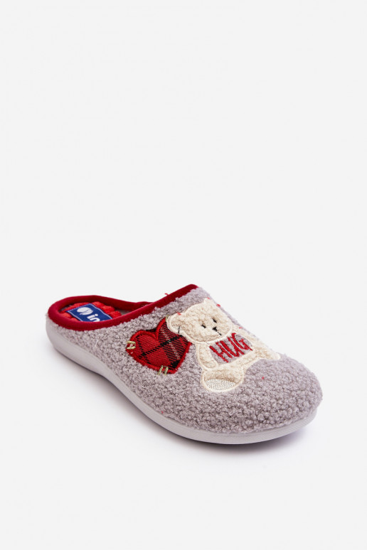 Women's Home Slippers Slippers With Teddy Bear Inblu EC000095 Gray