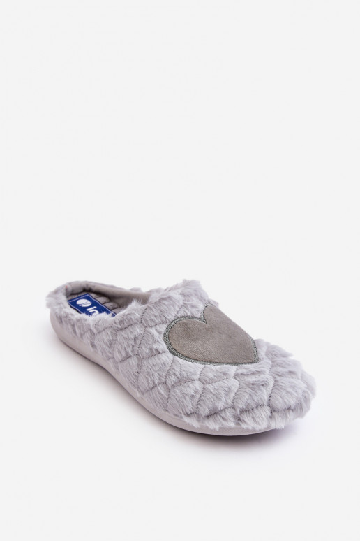Women's Furry Home Shoes Slippers Inblu EC000099 Grey