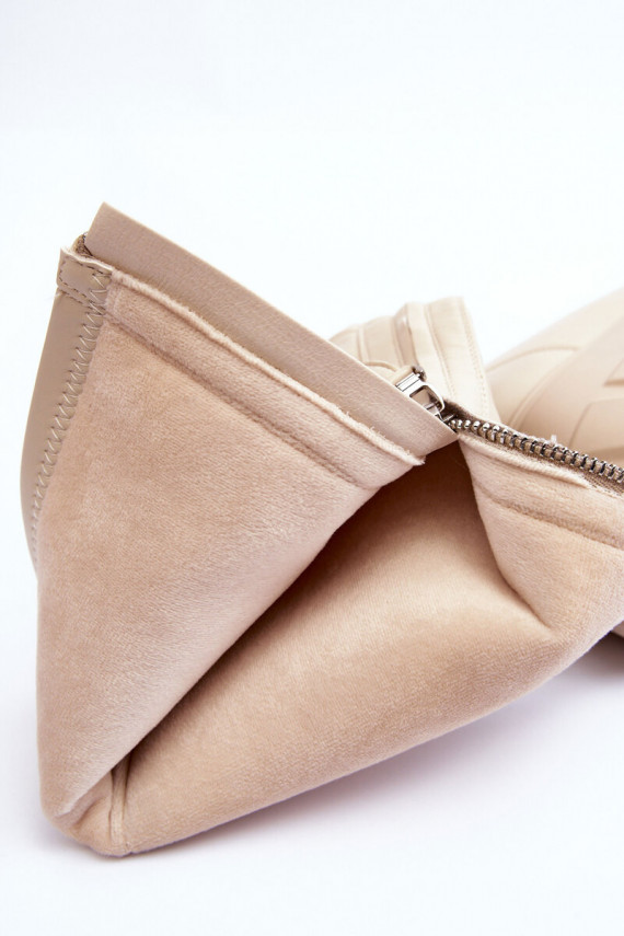 Leather Ankle Boots On Massive Platform With Zipper Beige Ringo