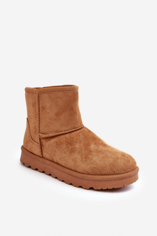 Women's Suede Snow Boots Lined Camel Nanga