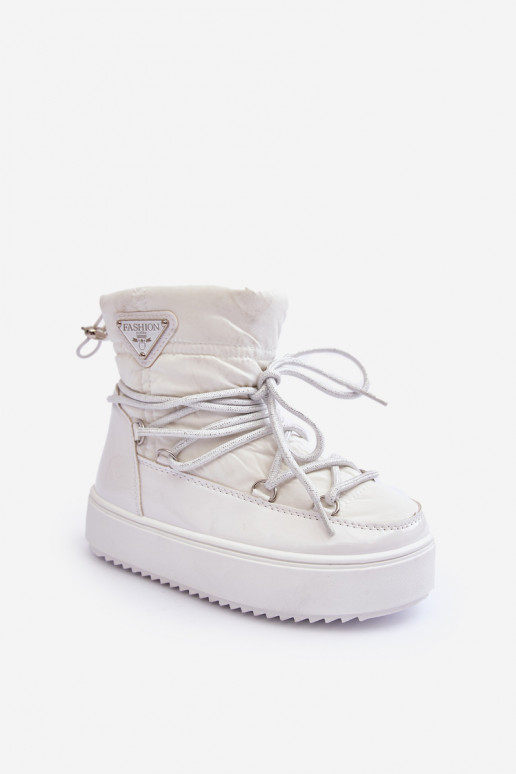 Children's Snow Boots Lined Lace-up White Colina