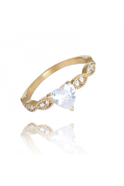 gold color-plated stainless steel ring PST892, Ring size: US9 EU20
