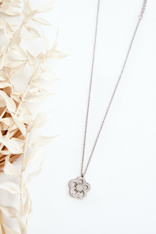 Women's Chain With Flower Silver