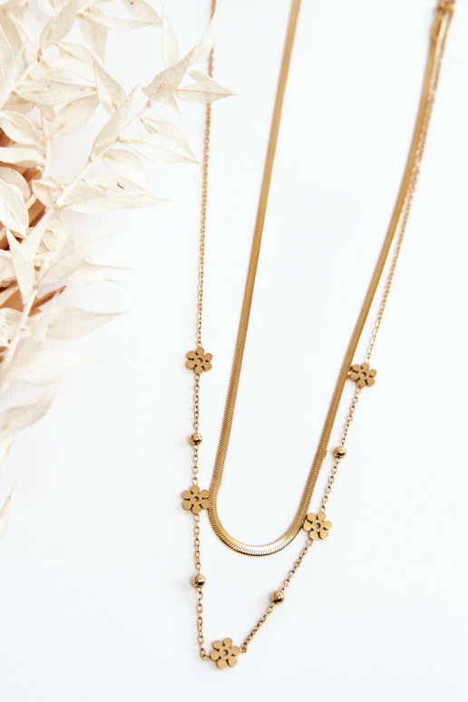 Women's Snake Chain With Flowers Gold