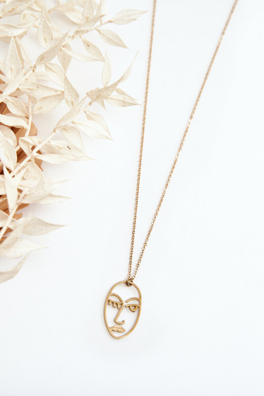 Women's Delicate Chain With Face Motif Gold