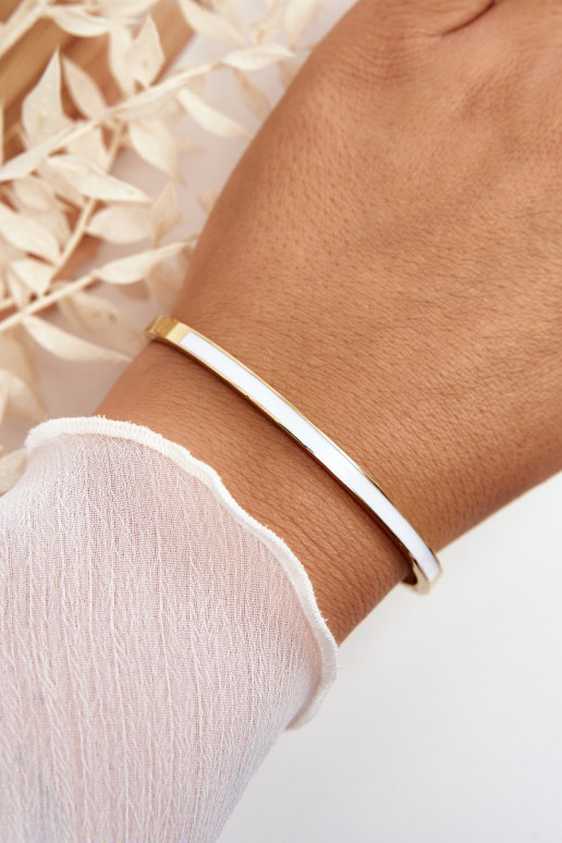 Women's Steel Clasp Bracelet Gold & White
