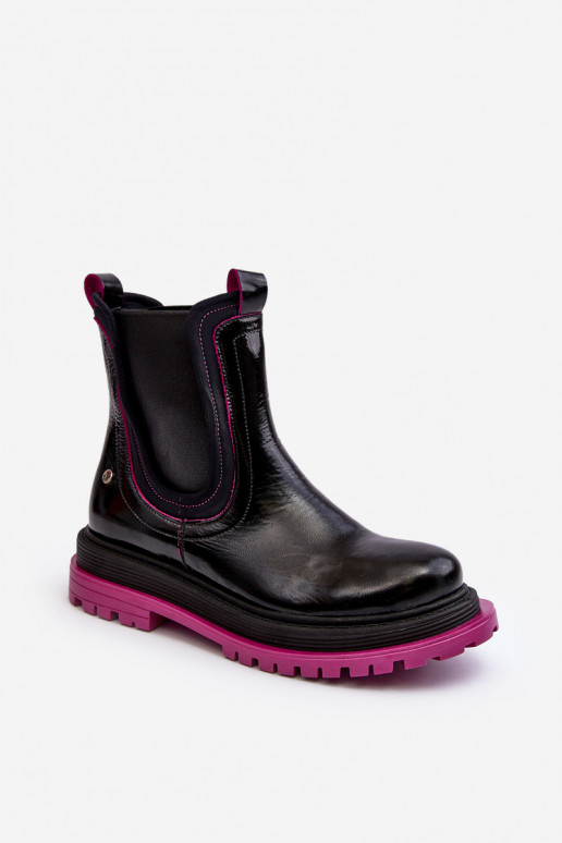 Women's Leather Ankle Boots Maciejka 06199 Black