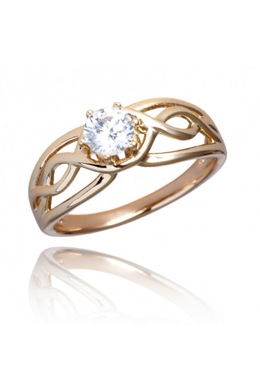 gold color-plated stainless steel ring PST915, Ring size: US7 - EU14