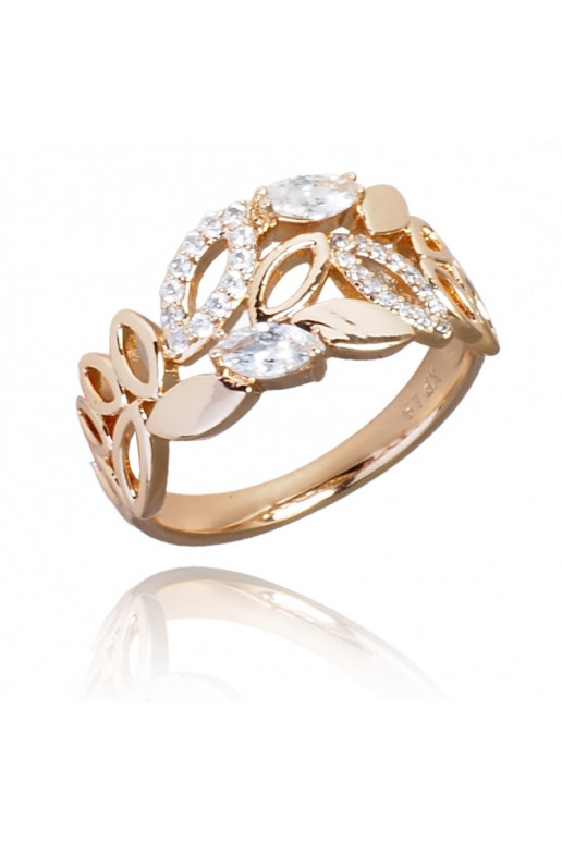 gold color-plated stainless steel ring PST914, Ring size: US7 - EU14