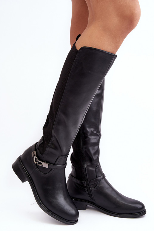 Women's Insulated Knee-High Boots SBarski HY07-329 Black
