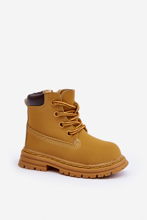 Children's Trapper Boots With Zip Camel Bansi