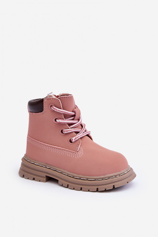 Children's Trapper Boots with a Zip Pink Bansi