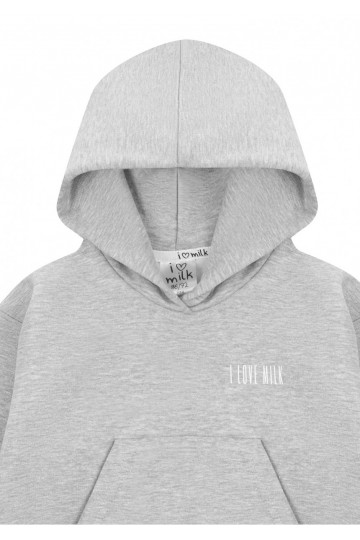 Pure - Grey melange kids hoodie 2