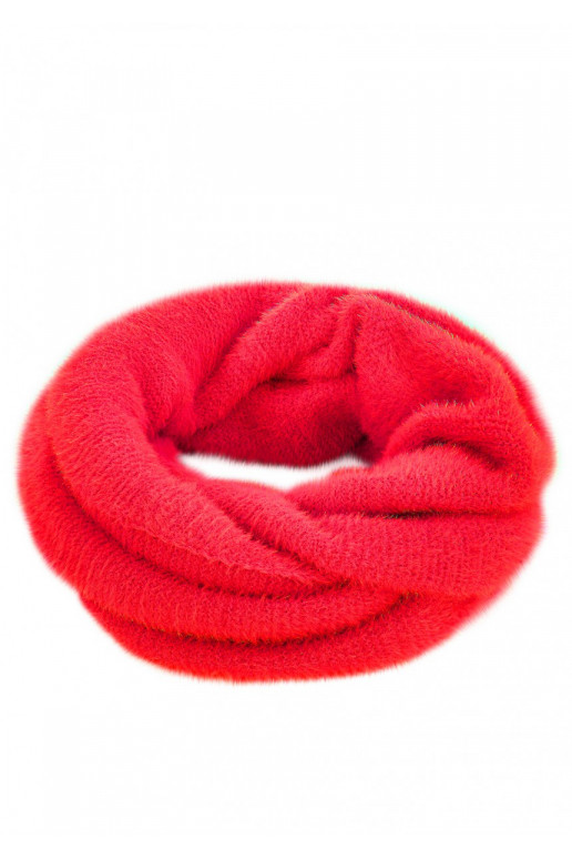 Fluffy - Red winter infinity scarf