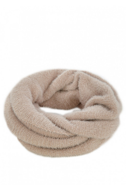 Fluffy - Beige winter infinity scarf