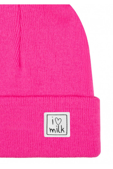 Winter neon fuchsia pink kids beanie 2