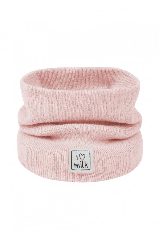 Kids powder pink knitted snood