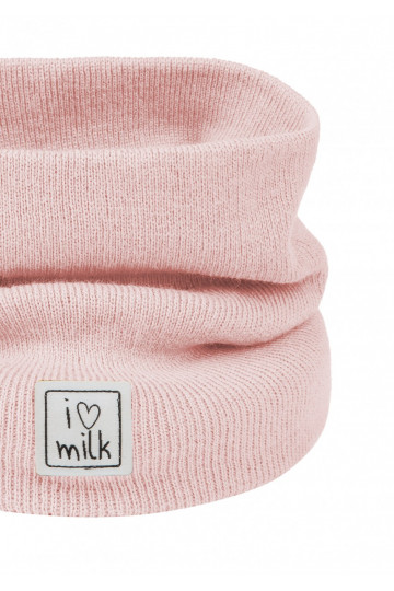 Kids powder pink knitted snood 2