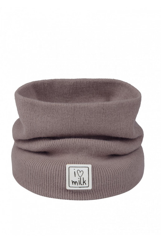Kids taupe knitted snood