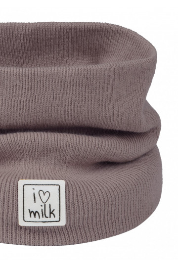 Kids taupe knitted snood 2