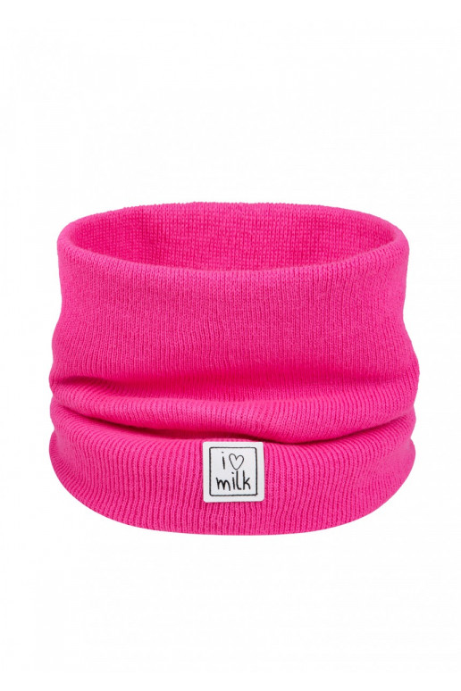 Kids neon fuchsia pink knitted snood