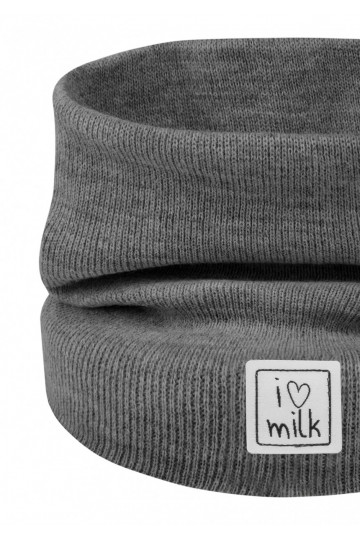 Kids graphite melange knitted snood 2