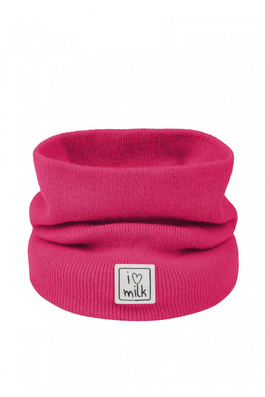 Kids raspberry pink knitted snood