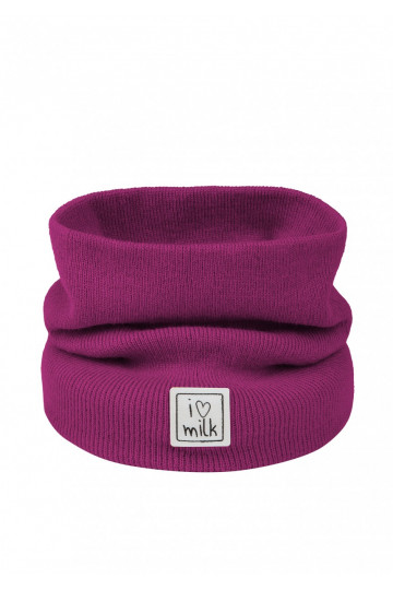 Kids blueberry pink knitted snood