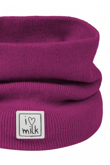 Kids blueberry pink knitted snood 2