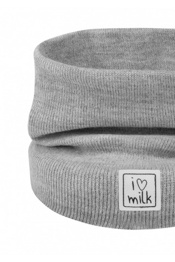 Kids grey melange knitted snood 2